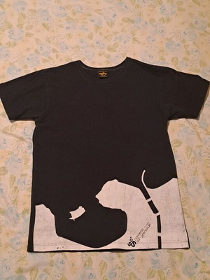 T-Shirt μαύρο με άσπρη στάμπα σαν καινούργιο, μέγεθος M