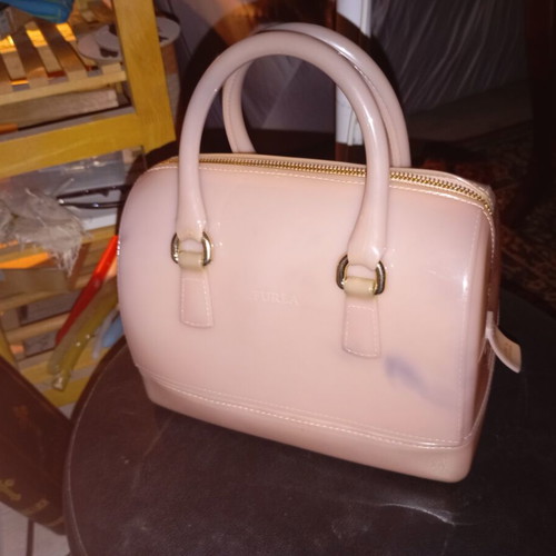 Furla Candy Bag Boston bag, nude pink glossy PVC