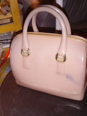 Furla Candy Bag Boston bag, nude pink glossy PVC