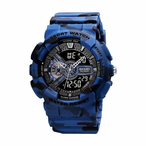 Skmei 1688 Army Blue wristwatch new, digital/analog