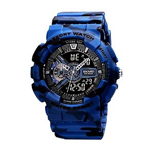 Ψηφιακό/αναλογικό ρολόι χειρός – Skmei – 1688 – Army Blue
