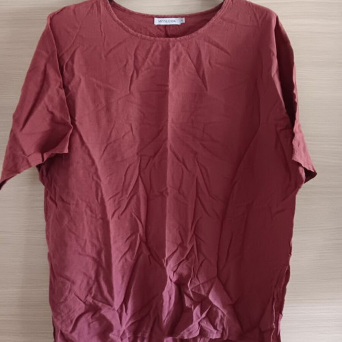 Women's short-sleeve blouse used, dark red, size XL