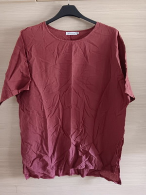 Women's short-sleeve blouse used, dark red, size XL