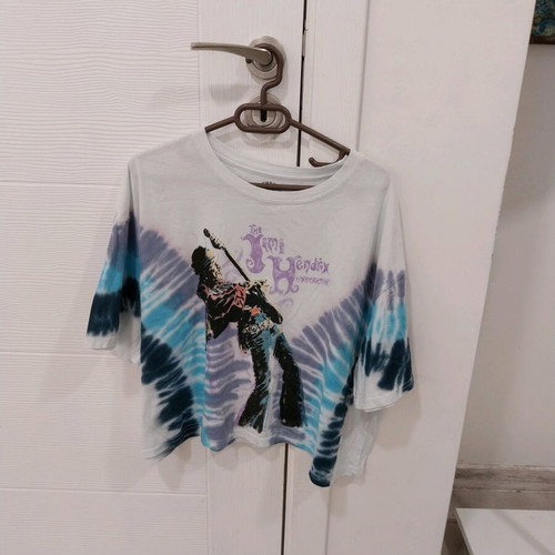 Jimi Hendrix Goodie Two Sleeves Womens Crop Tee like new, cotton, size M-L