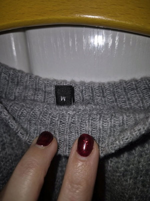 Gray pullover with large rhinestones medium size like new
