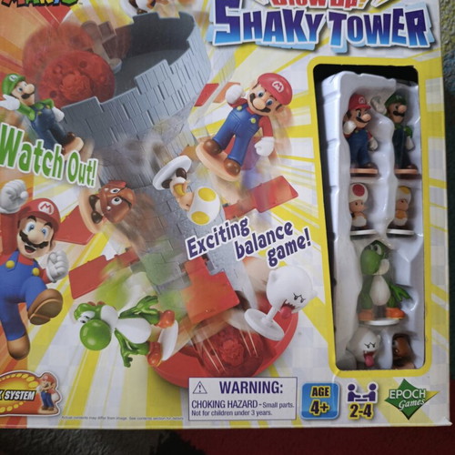 Super Mario Blow Up Shaky Tower board game