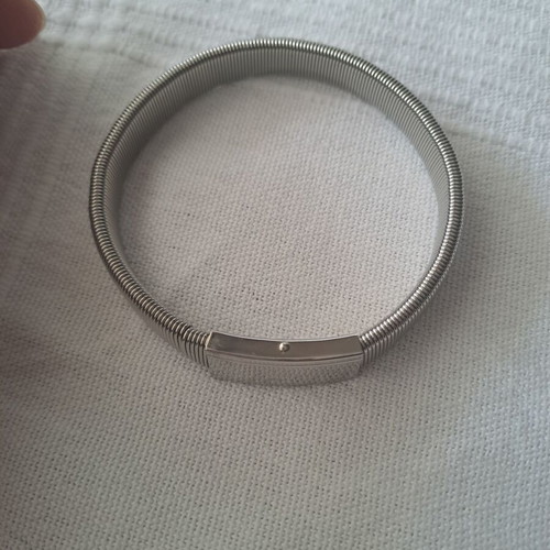 Unisex elastic bracelet like new, silver