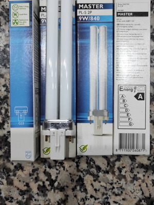 Philips Master PL-S 9W fluorescent lamp new, G23 base, cool white