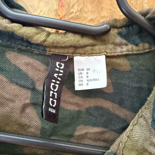 H&M shirt like new, size 38, green camouflage