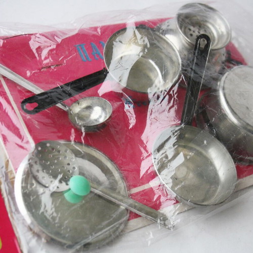 Vintage 70's Tin Kitchen Set new Greek Children's Toy