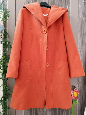 Παλτό Paul Christophe πορτοκαλί σαν καινούργιο, μέγεθος S-M με κουκούλα