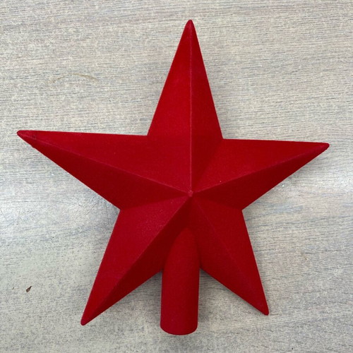 Tree topper red velvet star 22 cm new