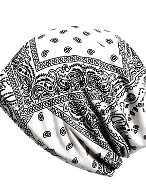 Beanie Bandana Tears λευκή, καινούργια, βαμβακερή unisex