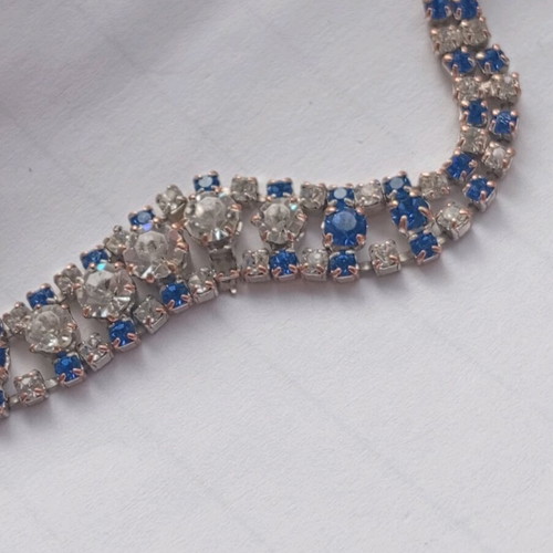 Venetian bracelet like new with white and blue crystals