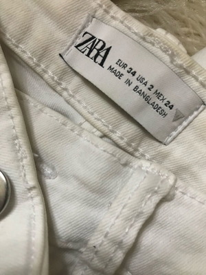 Zara white denim pants size 34 like new