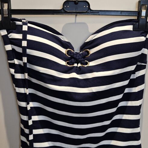 Oysho strapless one-piece swimsuit with stripes, size M