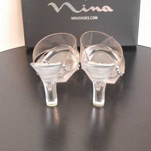 Mules Nak transparent plastic heel 10 cm size 39 like new