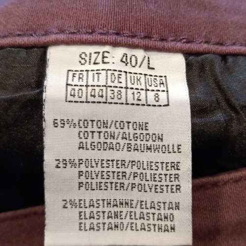 Women's denim pants like new, slim fit, size L, dark burgundy-brown