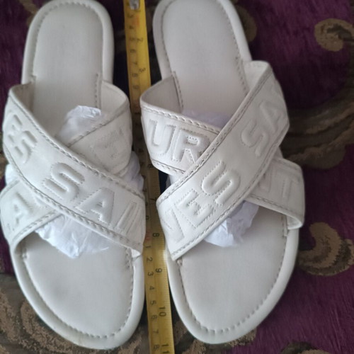 Yve Saint Laurent white leather sandals used, size 41