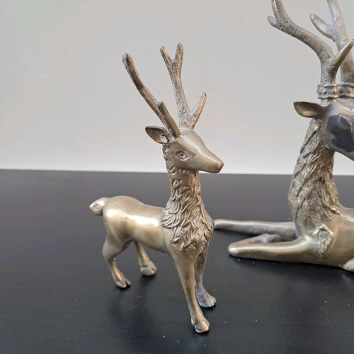 Handmade brass deer like new, solid brass