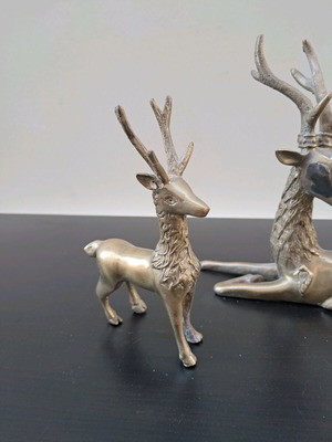 Handmade brass deer like new, solid brass