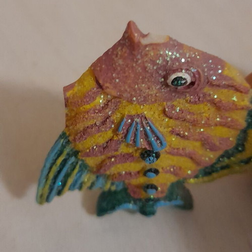 Fish magnet used, colorful with glitter