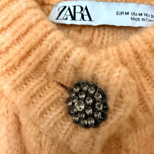 Zara cardigan with unique buttons orange like new