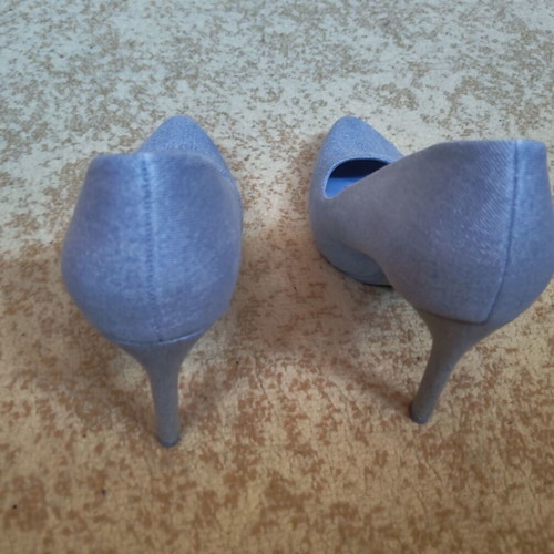 Jeans pumps, light blue, thin heel, size 37