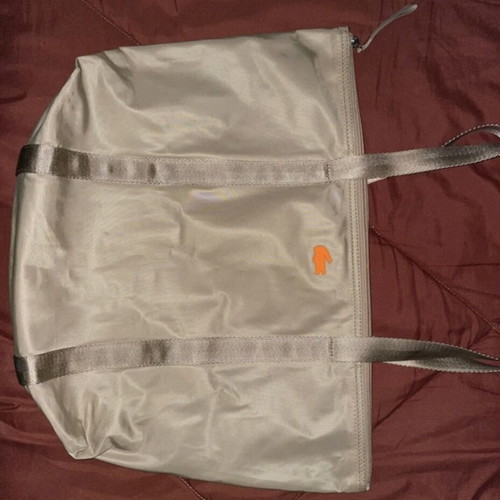 Lacoste tote bag beige new, waterproof polyester