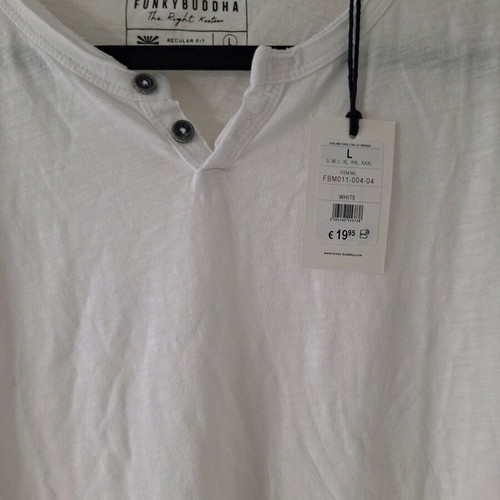 Funky Buddha ανδρικό t-shirt καινούργιο, άσπρο, μέγεθος Large