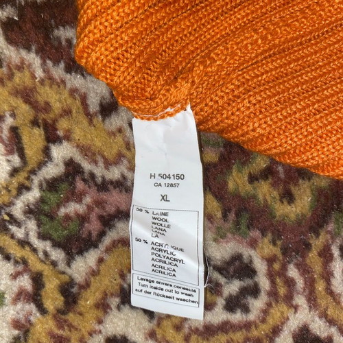 New Man men's sweater with diagonal zipper at neck size XL new orange