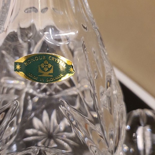 Crystal carafe new, heavy Slovak crystal 33cm