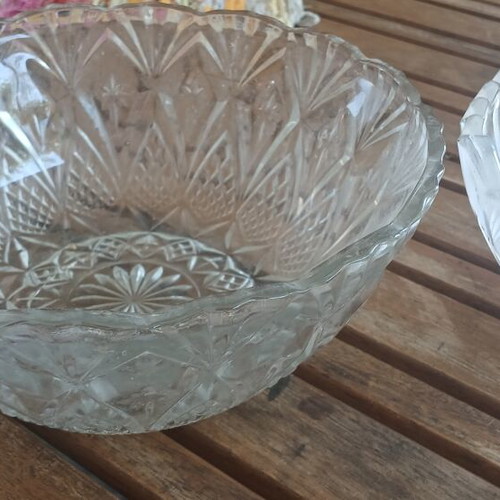 2 glass decorative items, vintage