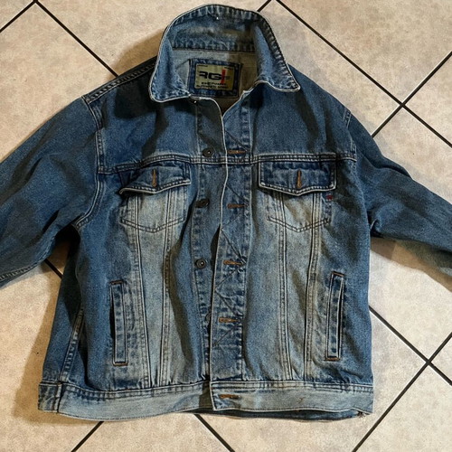 RG512 denim jean jacket like new, size large