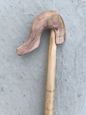 Authentic Handmade Glitsa walking stick from Krania wood 111cm, Voio Kozani