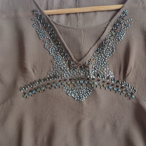 See through blouse like new, brown, size S