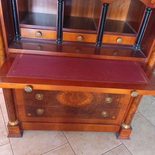 Secretaire with marquetry on walnut veneer new