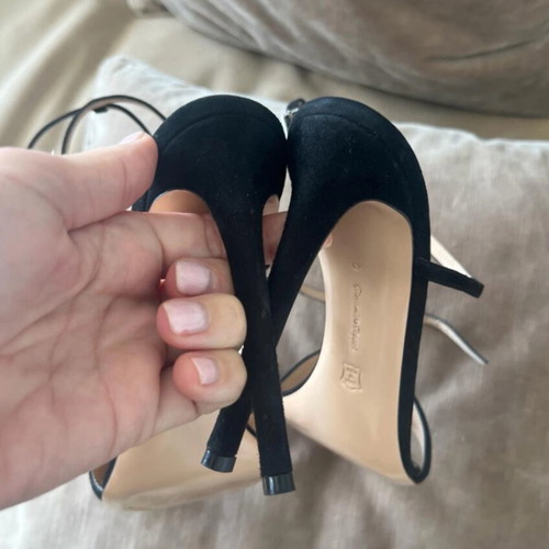 Gianvito Rossi leather high-heeled sandals like new, black