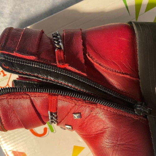 Crocodilino kids leather boots size 27 like new, burgundy