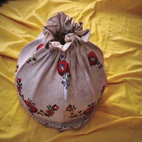Vintage fabric lampshade used with some imperfections 25x23