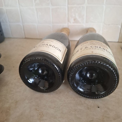 Moët & Chandon Brut Impérial Champagne set of 2 used decorative bottles