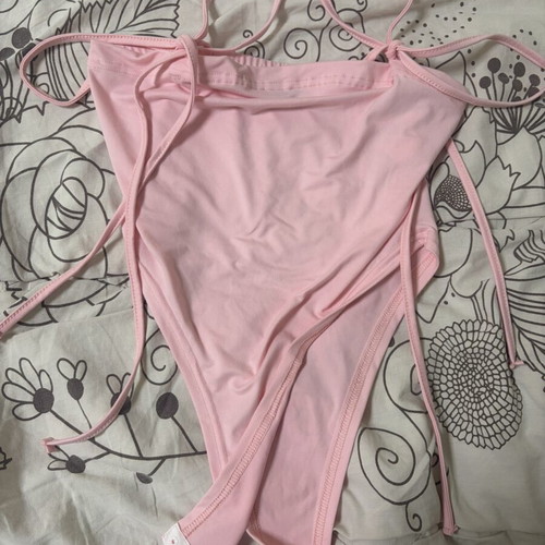 Pink bodysuit with tie straps new