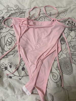 Pink bodysuit with tie straps new