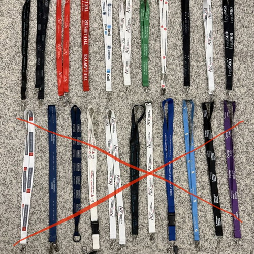 Collectible legal and lawyer lanyards used, pack of 11