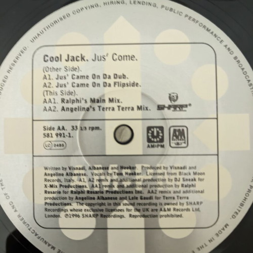 Cool Jack Jus' Come 12" vinyl record