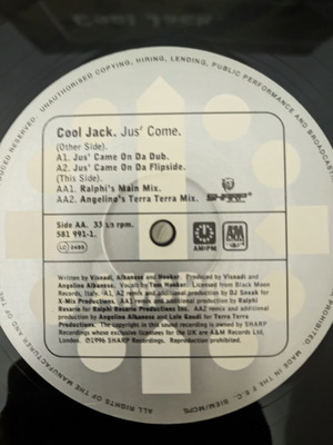 Cool Jack Jus' Come 12" vinyl record