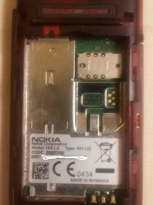 Nokia 1661-2 Rh-122 πλήρως λειτουργικό χωρίς πρόσοψη, μπαταρία και φορτιστή
