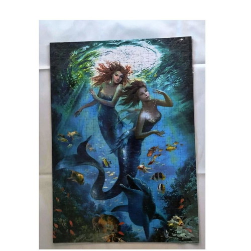 The Mermaids framed puzzle art like new 35x50cm