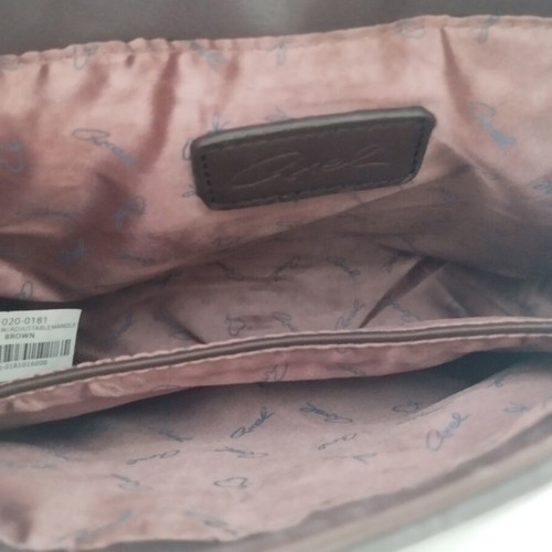 Axel crossbody bag, brown with contrast whipstitch