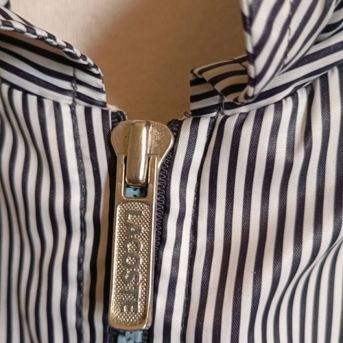 Lacoste women's jacket used, size L, striped with cotton lining